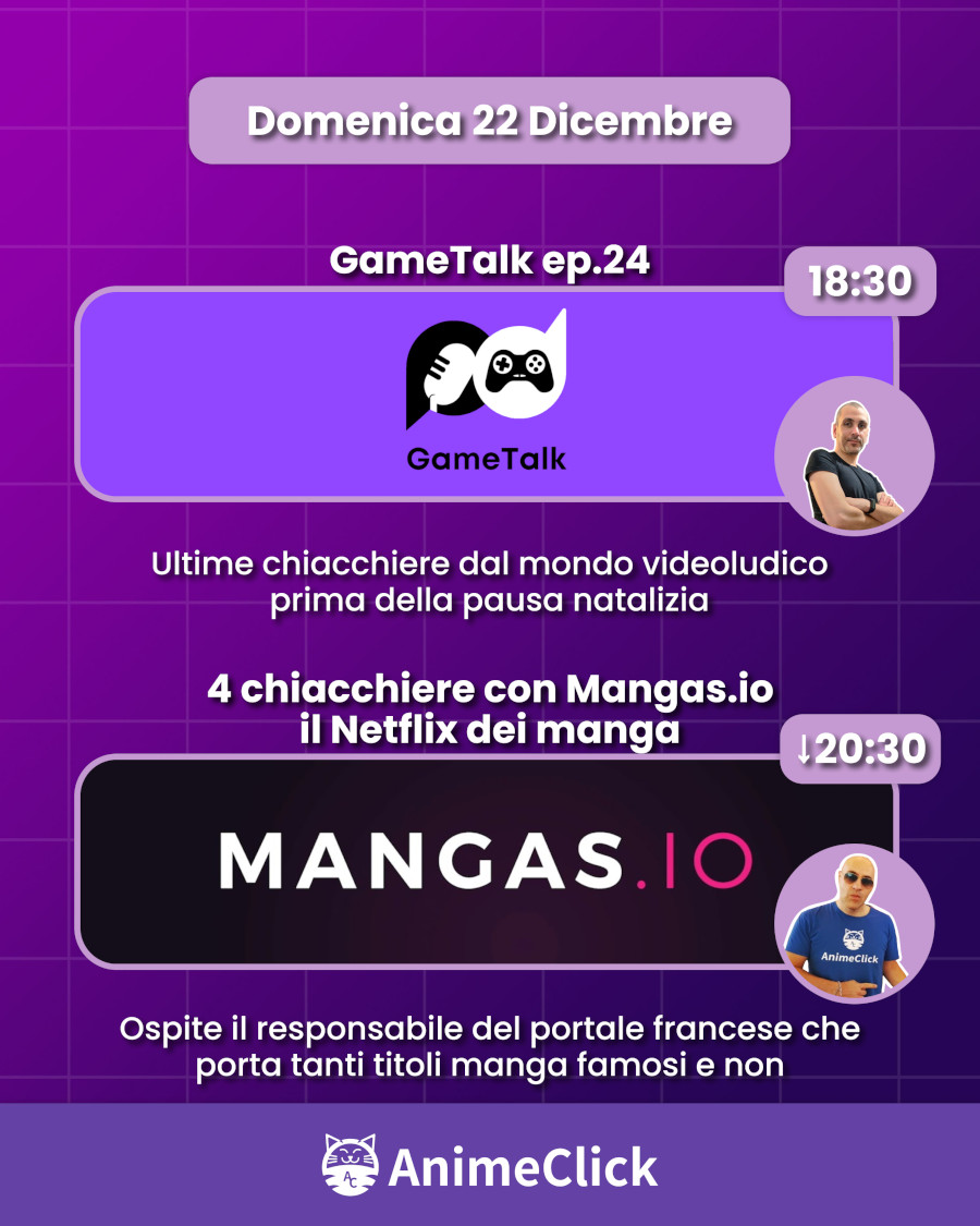 AnimeClick su Twitch: programma dal 16 al 22 dicembre